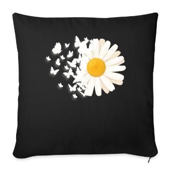 Marguerites Daisy Summer Daisies Flower Garden - Sofa pillowcase 17,3'' x 17,3'' (45 x 45 cm) - black - Front