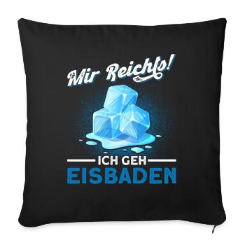Eisbader Eisschwimmen Eisbaden - Sofakissenbezug 45 x 45 cm - Schwarz - Vorne