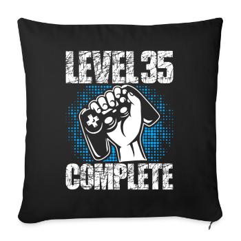 Level 35 Complete Birthday Gift 35 Years - Sofa pillowcase 17,3'' x 17,3'' (45 x 45 cm) - black - Front
