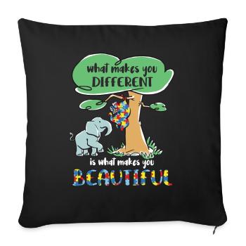 autism awareness month puzzel different elefant - Sofakissenbezug 45 x 45 cm - Schwarz - Vorne