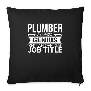 "Plumber Genius | Plumber" - Sofa pillowcase 17,3'' x 17,3'' (45 x 45 cm) - black - Front