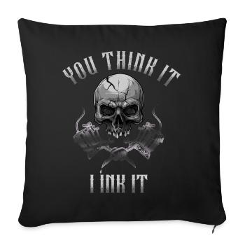 Skull You Think It I Ink It Tattoo Artist Great - Sofa pillowcase 17,3'' x 17,3'' (45 x 45 cm) - black - Front
