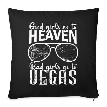 Les bonnes filles vont au paradis Les mauvaises filles vont à Vegas Voyage - Housse de coussin décorative 45 x 45 cm - noir - Devant