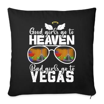 Good Girls Go To Heaven Bad Girls Go To Vegas Trip - Sofa pillowcase 17,3'' x 17,3'' (45 x 45 cm) - black - Front