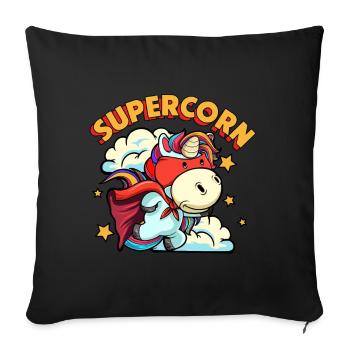 Funny Supercorn Unicorn Papa Cool Dad - Sofa pillowcase 17,3'' x 17,3'' (45 x 45 cm) - black - Front