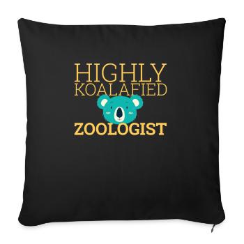 « Zoologiste Koalafied | Zoologie » - Housse de coussin décorative 45 x 45 cm - noir - Devant