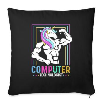 Computer Technologist Gift Radiologist Unicorn - Sofa pillowcase 17,3'' x 17,3'' (45 x 45 cm) - black - Front