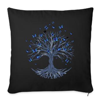 Butterfly Tree Beautiful Animal Butterflies Tree - Sofa pillowcase 17,3'' x 17,3'' (45 x 45 cm) - black - Front