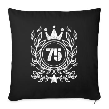 Couronne à 75 numéros - Housse de coussin décorative 45 x 45 cm - noir - Devant