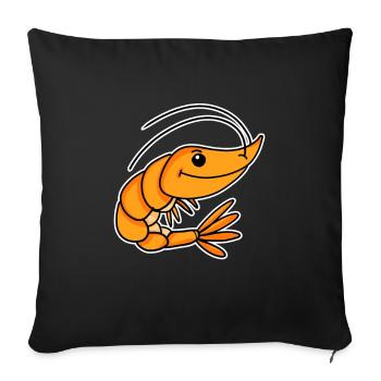 Shrimp - Sofa pillowcase 17,3'' x 17,3'' (45 x 45 cm) - black - Front