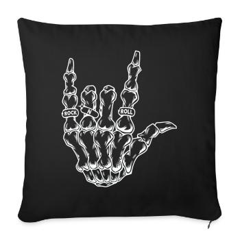 Rock & Roll Skeleton Guitar Music Lover - Sofa pillowcase 17,3'' x 17,3'' (45 x 45 cm) - black - Front