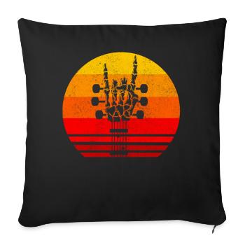 Rock & Roll Skeleton Guitar Music Lover - Sofa pillowcase 17,3'' x 17,3'' (45 x 45 cm) - black - Front