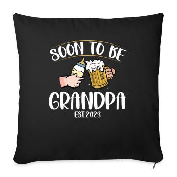 Bientôt Grand-père Est. 2023 Grand-père Fête des pères - Housse de coussin décorative 45 x 45 cm - noir - Devant