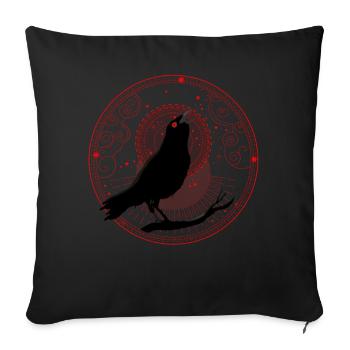 Beautiful Black Crow Raven Bird Watch. Birds Silho - Sofa pillowcase 17,3'' x 17,3'' (45 x 45 cm) - black - Front