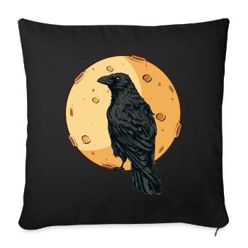 Beautiful Black Crow Raven Bird Watch. Birds Silho - Sofa pillowcase 17,3'' x 17,3'' (45 x 45 cm) - black - Front
