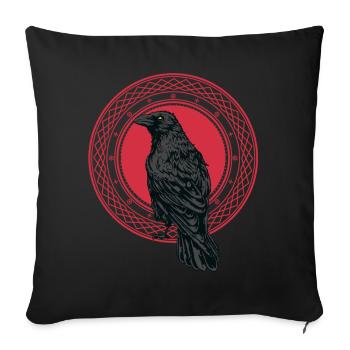 Beautiful Black Crow Raven Bird Watch. Birds Silho - Sofa pillowcase 17,3'' x 17,3'' (45 x 45 cm) - black - Front