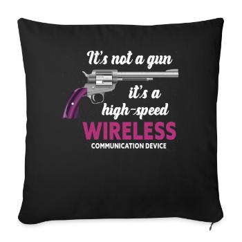 Its Not A Gun Meme Funny Its Not A Gun - Sofa pillowcase 17,3'' x 17,3'' (45 x 45 cm) - black - Front