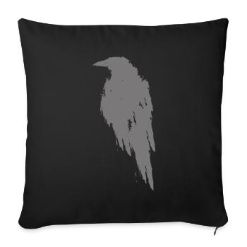 Beautiful Black Crow Raven Bird Watch. Birds Silho - Sofa pillowcase 17,3'' x 17,3'' (45 x 45 cm) - black - Front