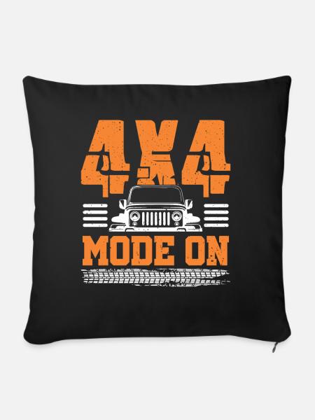 4x4-Modus eingeschaltet - Sofakissenbezug 45 x 45 cm - Schwarz