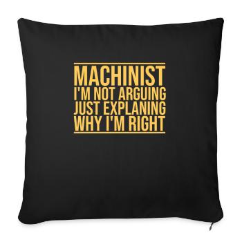 "Machinist Arguing | Industrial Manufacturing" - Sofakissenbezug 45 x 45 cm - Schwarz - Vorne