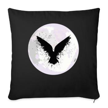 Beautiful Black Crow Raven Bird Watch. Birds Silho - Sofa pillowcase 17,3'' x 17,3'' (45 x 45 cm) - black - Front