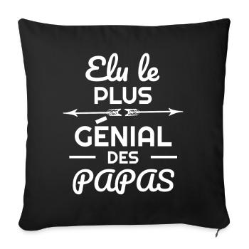 Papa génial idée cadeau fête des pères - Housse de coussin décorative 45 x 45 cm - noir - Devant