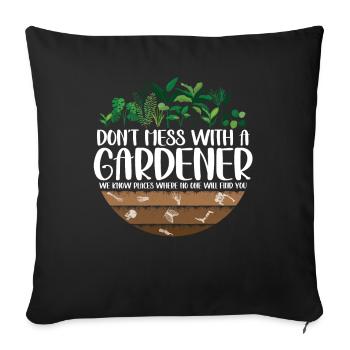 Ne jouez pas avec un jardinier, personne - Housse de coussin décorative 45 x 45 cm - noir - Devant