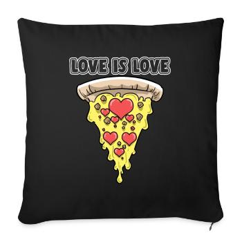 Pizza Liebe Love Is Love - Sofa pillowcase 17,3'' x 17,3'' (45 x 45 cm) - black - Front