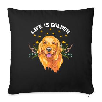 Golden Retriever Hundeliebhaber Goldie Papa - Sofakissenbezug 45 x 45 cm - Schwarz - Vorne