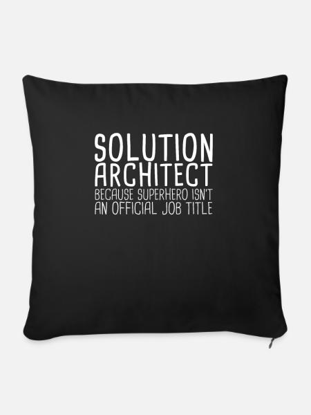 Solution Architect Superhero| Solution Architecture - Sofa pillowcase 17,3'' x 17,3'' (45 x 45 cm) - black