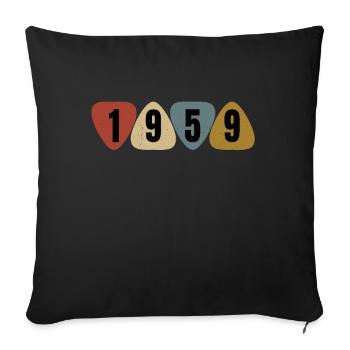 Born 1959 guitarist guitar pick - Sofa pillowcase 17,3'' x 17,3'' (45 x 45 cm) - black - Front