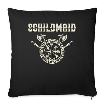 Schildmaid Walküre Kostüm Schildmaid Fan - Sofakissenbezug 45 x 45 cm - Schwarz - Vorne