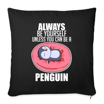 Pinguin Pinguine - Sofakissenbezug 45 x 45 cm - Schwarz - Vorne