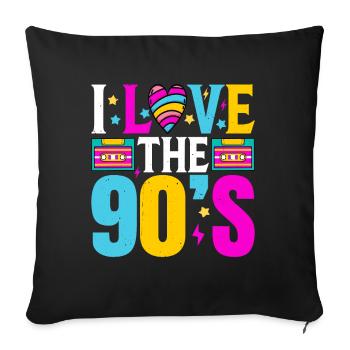 J’adore le costume classique des années 90 - Housse de coussin décorative 45 x 45 cm - noir - Devant
