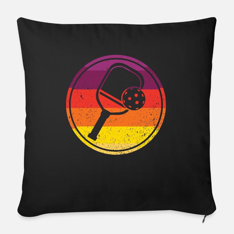 Pickleball Vintage - Sofa pillowcase 17,3'' x 17,3'' (45 x 45 cm) - black