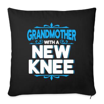 Grandmother with a new knee - Sofa pillowcase 17,3'' x 17,3'' (45 x 45 cm) - black - Front