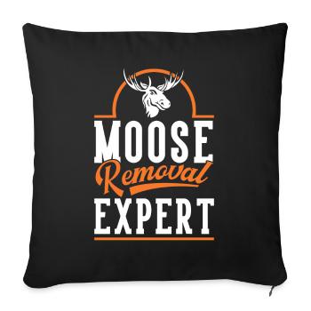 Amateurs de chasse Chasse à l’orignal Chasse à l’orignal - Housse de coussin décorative 45 x 45 cm - noir - Devant