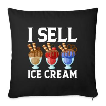Je vends de la crème glacée Sorbet Icicles Mochi - Housse de coussin décorative 45 x 45 cm - noir - Devant