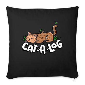 Drôle de chat Un chat rond Chat Chat arbre Abattage - Housse de coussin décorative 45 x 45 cm - noir - Devant