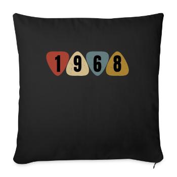 Born 1968 guitarist guitar pick - Sofa pillowcase 17,3'' x 17,3'' (45 x 45 cm) - black - Front