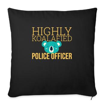 « L’officier de police Koalafied | Police » - Housse de coussin décorative 45 x 45 cm - noir - Devant