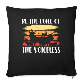 Soyez la voix de la voix du végétalien sans voix à base de plantes - Housse de coussin décorative 45 x 45 cm - noir - Devant