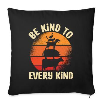 Sei Freundlich Zu Jedem Knd Vegane Pflanzliche - Sofakissenbezug 45 x 45 cm - Schwarz - Vorne