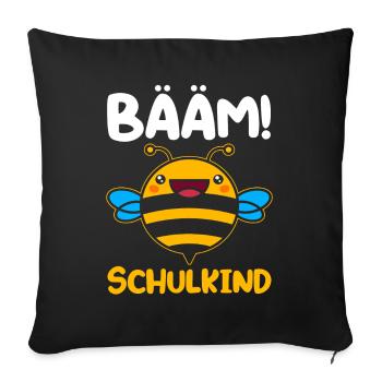 Biene Schulbeginn Schulanfänger Schulkind - Sofakissenbezug 45 x 45 cm - Schwarz - Vorne