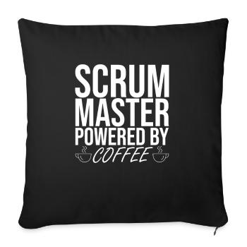 "Scrum Master Coffee | "Scrum Master"" - Sofakissenbezug 45 x 45 cm - Schwarz - Vorne