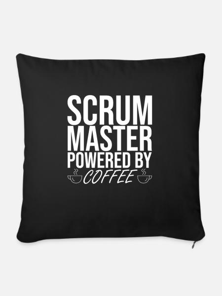 "Scrum Master Coffee | "Scrum Master"" - Sofakissenbezug 45 x 45 cm - Schwarz
