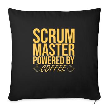 "Scrum Master Coffee | "Scrum Master"" - Sofakissenbezug 45 x 45 cm - Schwarz - Vorne