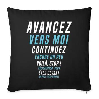Idée cadeau enseignant, humour éducation scolaire - Housse de coussin décorative 45 x 45 cm - noir - Devant