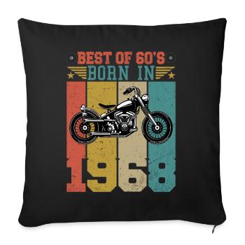 Le meilleur de la moto vintage 1968 née des années 60 - Housse de coussin décorative 45 x 45 cm - noir - Devant