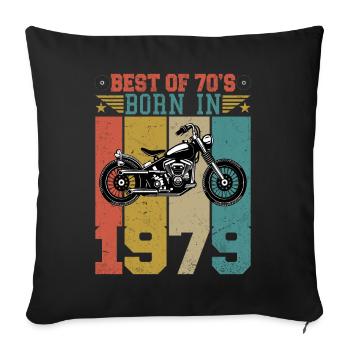 Best Of The 70's Born 1979 Vintage Motorcycle - Sofa pillowcase 17,3'' x 17,3'' (45 x 45 cm) - black - Front